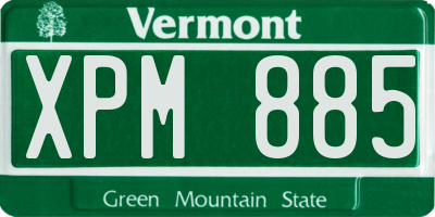 VT license plate XPM885