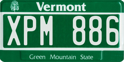 VT license plate XPM886