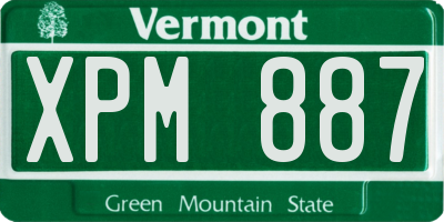 VT license plate XPM887