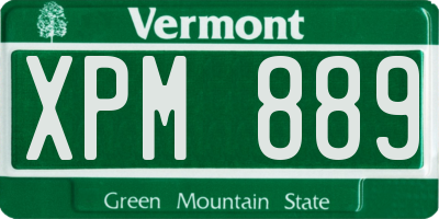 VT license plate XPM889