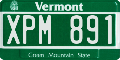 VT license plate XPM891