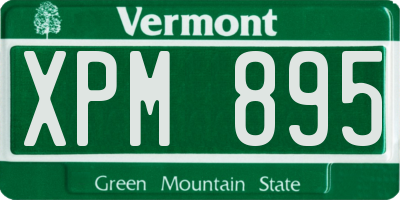 VT license plate XPM895