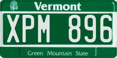 VT license plate XPM896