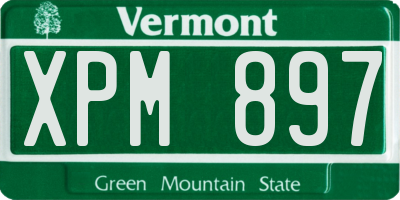 VT license plate XPM897