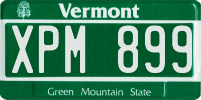 VT license plate XPM899