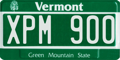 VT license plate XPM900
