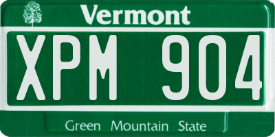 VT license plate XPM904