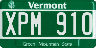 VT license plate XPM910