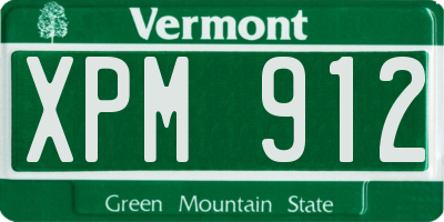 VT license plate XPM912