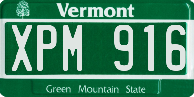 VT license plate XPM916