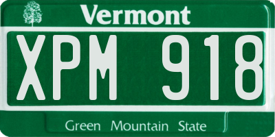 VT license plate XPM918