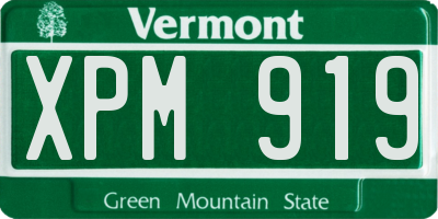 VT license plate XPM919