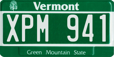 VT license plate XPM941