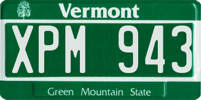 VT license plate XPM943