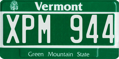VT license plate XPM944