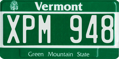 VT license plate XPM948