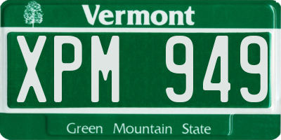 VT license plate XPM949
