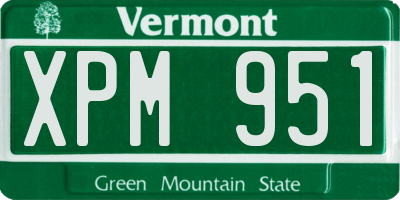 VT license plate XPM951