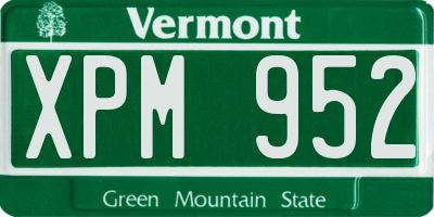 VT license plate XPM952