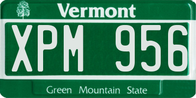 VT license plate XPM956