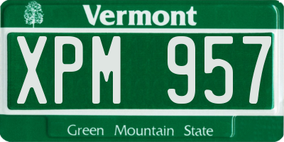 VT license plate XPM957