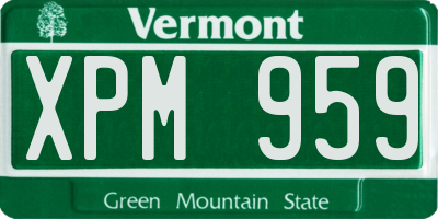 VT license plate XPM959