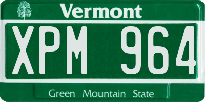 VT license plate XPM964