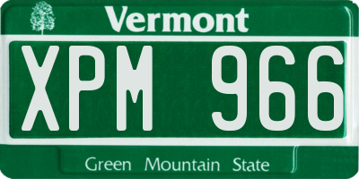 VT license plate XPM966