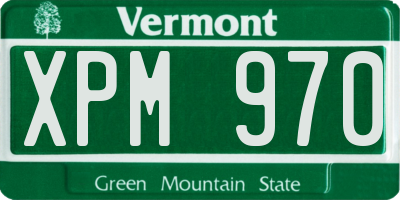 VT license plate XPM970