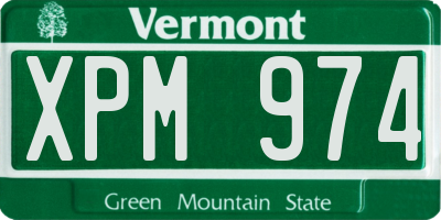 VT license plate XPM974
