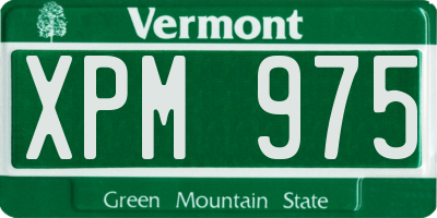 VT license plate XPM975
