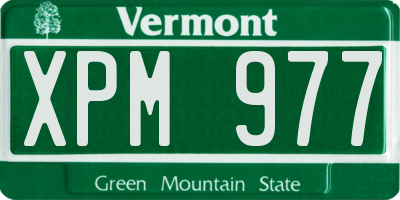 VT license plate XPM977