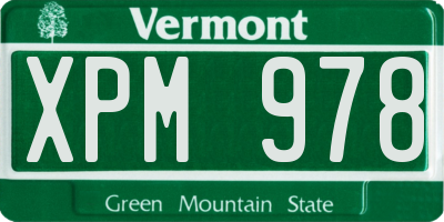 VT license plate XPM978