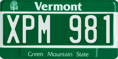 VT license plate XPM981