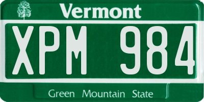 VT license plate XPM984