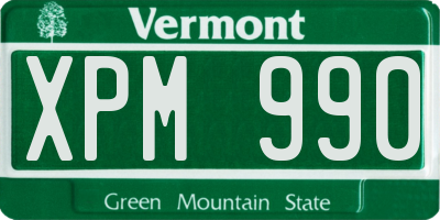 VT license plate XPM990