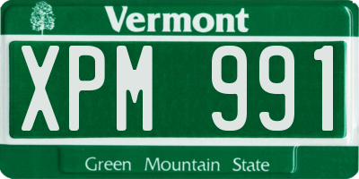 VT license plate XPM991