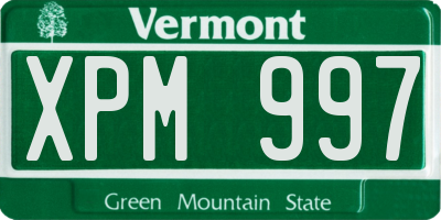 VT license plate XPM997