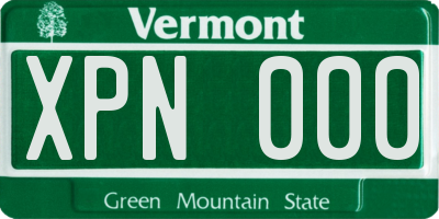 VT license plate XPN000