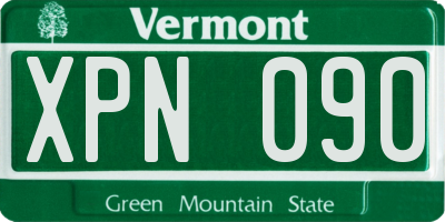 VT license plate XPN090