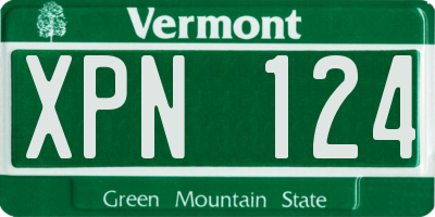 VT license plate XPN124