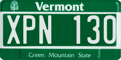 VT license plate XPN130
