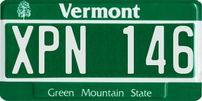 VT license plate XPN146