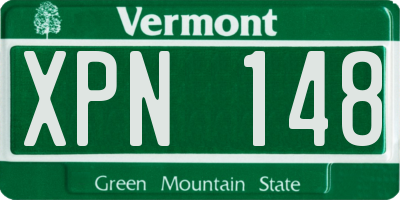 VT license plate XPN148