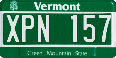 VT license plate XPN157