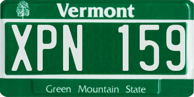 VT license plate XPN159