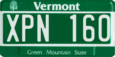 VT license plate XPN160
