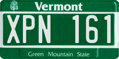 VT license plate XPN161