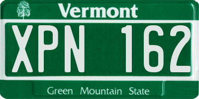 VT license plate XPN162