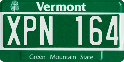 VT license plate XPN164